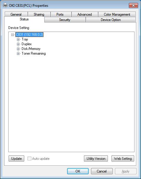 Βοηθητικά προγράμματα Windows Extension Στο Extension, μπορείτε να ελέγξετε τις ρυθμίσεις του εκτυπωτή και να ρυθμίσετε τη σύνθεση των επιλογών. 1 Ανοίξτε την οθόνη ιδιοτήτων εκτυπωτή.