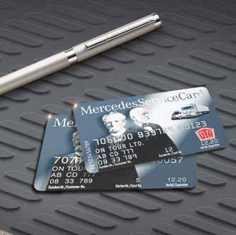 MercedesServiceCard. Με τη δωρεάν MercedesServiceCard μπορείτε να ανεφοδιάζετε το όχημα χωρίς μετρητά, βάσει ελκυστικών όρων, στα πάνω από 37000 πρατήρια diesel του δικτύου UTA σε όλη την Ευρώπη.