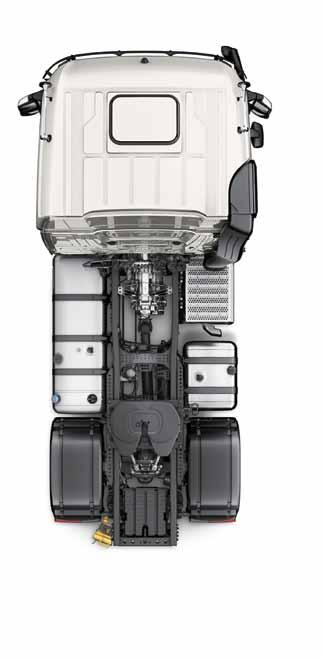 Από μεταξόνιο 3850 mm διατίθεται χωρητικότητα ρεζερβουάρ καυσίμου 1420 l αριστε ρά: 880 l Diesel και 90 l AdBlue, δεξιά: 540 l Diesel.