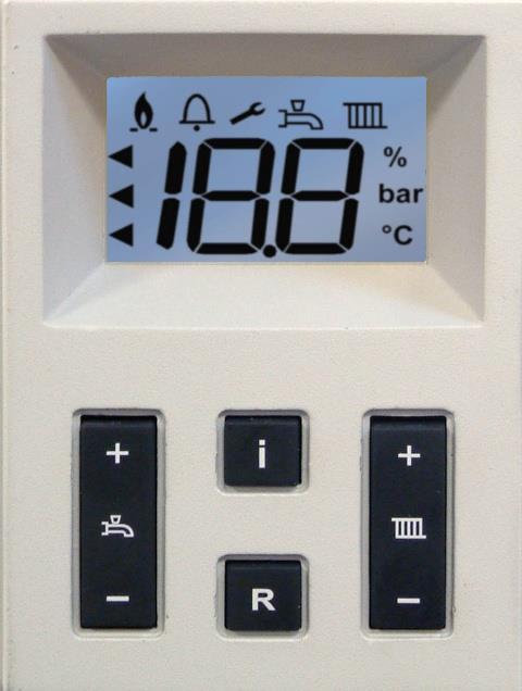stlačením tlačidla na vykurovanie. Keď vonkajšia teplota klesá, výstupná teplota sa ustáli na vypočítanej hodnote.