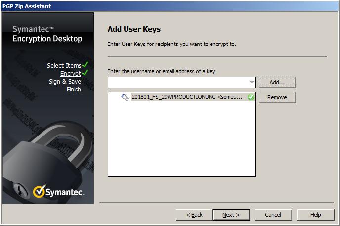 «Enter the username or email address of a key. Κατόπιν προσθέτουμε το κλειδί πατώντας Add.