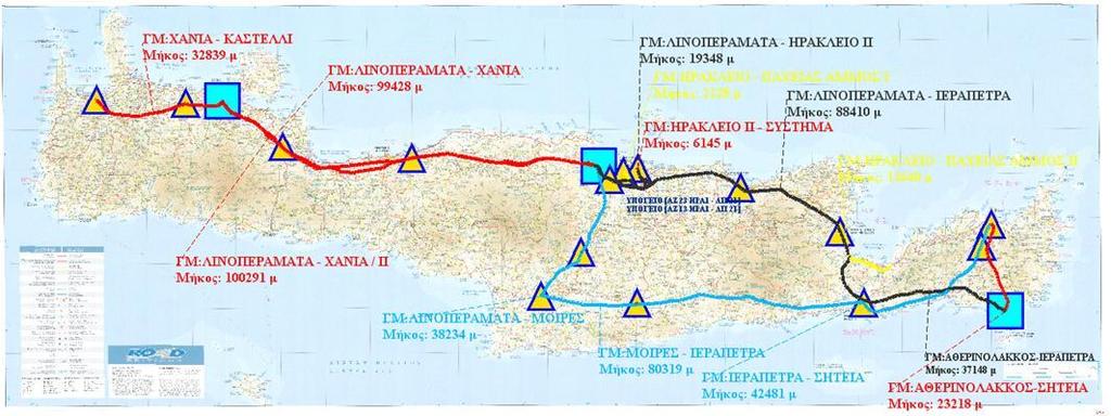 Με την ανάπτυξη του δικτύου των 150kV στην δεκαετία του 70, καταγράφηκαν και οι πρώτες υπερπηδήσεις λόγω ρύπανσης σε γραμμές μεταφοράς στην ανατολική πλευρά του νησιού.