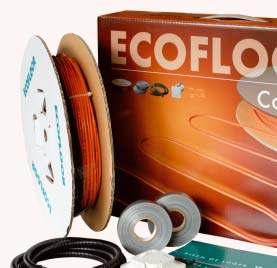 ECOFLOOR CABLE KIT sada pre svojpomocnú inštaláciu Sady Cable Kit obsahujú rovnaký vykurovací vodič ako rohože v sadách Comfort Mat, vodič však nie je fixovaný na tkanine, ale je stočený na cievke.