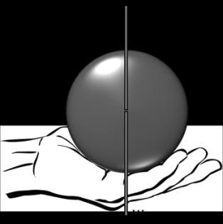 Εικόνα 31: Δυνάμεις που ασκούνται σε μία μπάλα σε κατάσταση ηρεμίας Για να συνοψίσουμε, εάν ένα σώμα βρίσκεται σε αδράνεια χρειάζεται να ασκηθεί επάνω του μη μηδενική δύναμη για να το κάνει να