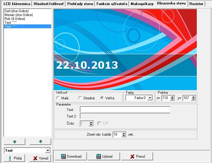 SATEL INT-TSG 15 Obr. 9. Záložka Obrazovka stavu v programe DLOADX. Obrazovka stavu sa zobrazuje automaticky po 60 sekundách nečinnosti klávesnice. Toto pravidlo neplatí v prípade spustenia terminálu.