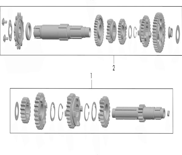 E-13:(Transmission assembly) 1 2.20.0114.10000 DD250E-0114100 1 2 2.20.0114.20030 DD250E-0114201C Countershaft comp 1 3 2.20.0114.30020 DD250E-0114300C Spindle comp, gearshift 1 4 2.20.0114.50000 DD250E-0114500A Stopper comp, gearshift drum 1 5 2.