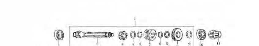 TRANSMISSION MECHANISM 1 23220-JA16-0000 MAINSHAFT ASSEMBLY 1 2 92102-00000006001 BEARING (6001) 1 3 23221-JA16-0000 PIVOT, MAINSHAFT 1 4 23222-JA16-0002 MAINSHAFT 2ND SPEED GEAR 1 5 23223-D002-0000