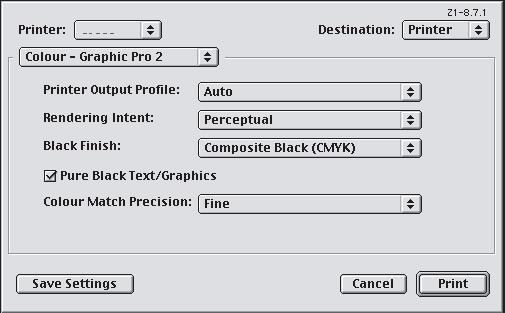 5. Επιλέξτε [Colour Graphic Pro 1] (4). 4 5 6 6. Από το µενού [Colour Matching Task] (5), επιλέξτε [ICC Profile Colour Matching]. 7.