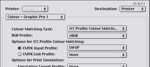 5. Επιλέξτε [Colour Graphic Pro 1] (4). 4 5 6 6. Από το µενού [Colour Matching Task] (5), επιλέξτε [ICC Profile Colour Matching].