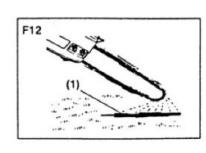 Τοποθετήστε τον διακόπτη στην θέση I. (F8) 3. Καθώς κρατάτε τον μοχλό του γκαζιού και το κλείδωμα του μοχλού πιέστε την ασφάλεια και αφήστε τον μοχλό για να διατηρηθεί στην θέση εκκίνησης (F9).