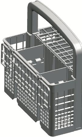 Επειδή το καλάθι για μαχαιροπίρουνα μπορεί να μετακινηθεί (A, B), μπορείτε να δημιουργήσετε περισσότερο χώρο όταν τοποθετείτε τα σκεύη σας στο κάτω καλάθι και να