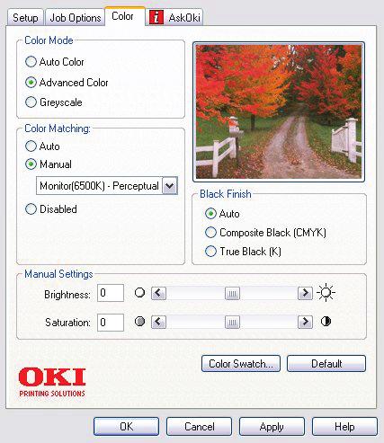 (c) Monitor (9300k) Ιδανική για εκτύπωση γραφικών από εφαρμογές όπως το Microsoft Office. Τα χρώματα εκτυπώνονται δίνοντας έμφαση στη φωτεινότητα.