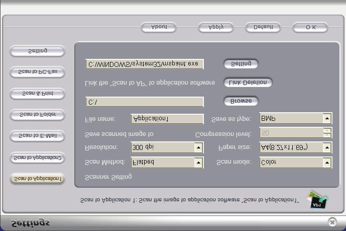 3. Επιλέξτε "Settings" (Ρυθμίσεις). Θα εμφανιστεί η ακόλουθη οθόνη. 1 2 3 4. Επιλέξτε τη λειτουργία της αρεσκείας σας (1). 5.