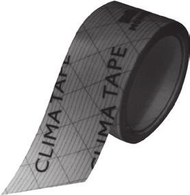 Clima Tape lepiaca páska Clima Tape zabezpečuje vzduchotesné utesnenie priečnych spojov fólie Bramac Membran 100 2S, vzduchotesné napojenie hladkých prestupov fólií (napr.