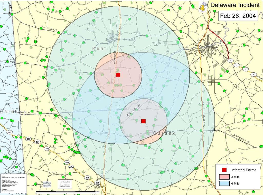 Η εμφάνιση LPA/HPA Η7Ν2 σε δύο εκμεταλλεύσεις