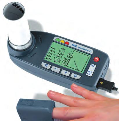 INSPIISAN KVALITETOM SPIOBANK II portabl spirometar sa SpO 2 opcijom 33511 SPIOBANK II + softver Spirometar sa kapacitetom od 6000 spirometrijskih testova, sa mogućnošću unošenja imena pacijenta,
