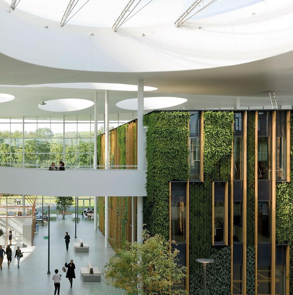 Η οροφή από PVC-PVDF ευνοεί τον φυσικό εξαερισμό για τη διαμόρφωση του βέλτιστου εσωτερικού κλίματος στα καινούρια γραφεία της Alliander στο Duiven, Ολλανδίας.