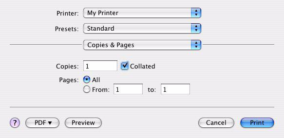Print options (Επιλογές εκτύπωσης) Copies & pages (Αντίγραφα και σελίδες) Copies (Αντίγραφα) Με την επιλογή αυτή, μπορείτε να καταχωρίσετε τον αριθμό αντίγραφων για εκτύπωση.