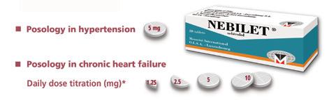 nebivolol Ima najvišjo selektivnost za β1 - adrenergične receptorje v srcu 1,2 Stimulira proizvodnjo NO 2,3 Ima ugoden hemodinamski profil 4 ODMERJANJE PRI ESENCIALNI HIPERTENZIJI (5)* ODMERJANJE PRI