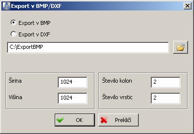 Po izboru tega ukaza iz menija Pomožne funkcije ali s klikom miške na ikono, se odpre dialog: Dialog za izvoz bloka v.