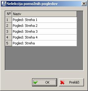 171 V listo so vneseni izbrani nivoji Z izborom gumba Okvir se bo dialog zaprl in prešel v proceduro izbora okvirjev v oknu Dispozicija, pri čemer ukazna linija dobi obliko: <0 sel.