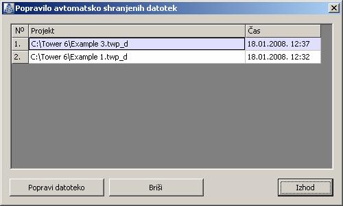 in z njim se popravljena datoteka shrani v želeno mesto na disku za nadaljnjo uporabo.