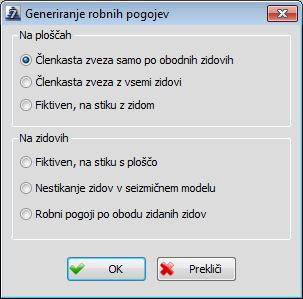 24 V dialogu, ki se odpre z izborom opcije plošča-zid v ukazni liniji, se sedaj nahaja nova opcija: Robni pogoji po obodu zidanih zidov če se izbere ta opcija, program
