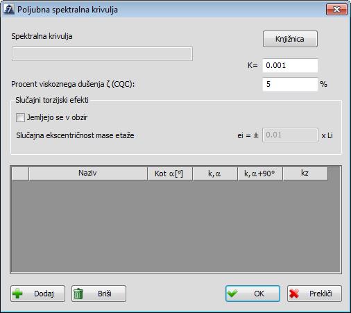 72 Opcija Dodeli vsem, vrednost koeficienta reagiranja te smeri delovanja potresa se dodeli vsem ostalim smerem v listi.