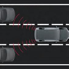 Εάν οι αισθητήρες ραντάρ, που είναι τοποθετημένοι στο πίσω μέρος, ανιχνεύσουν όχημα στο πίσω ή πλαϊνό τυφλό σημείο, εμφανίζεται ένα φωτεινό προειδοποιητικό σήμα στον αντίστοιχο εξωτερικό καθρέπτη.