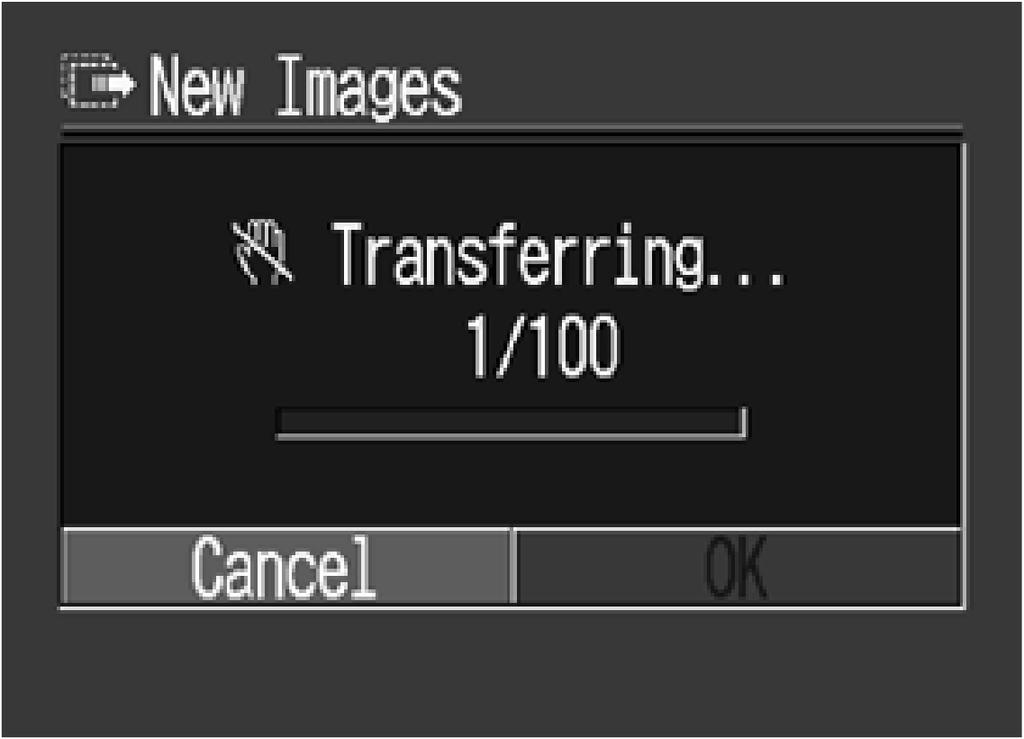 Razne funkcije All Images/New Images/DPOF Trans. Images 2 Tipkom Y ili X odaberite N, O ili M te pritisnite tipku &8. 5 Slike će biti prenesene. Tijekom postupka tipka &8 trepće plavo.