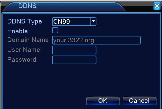 Používateľské meno: Zadajte názov používateľského konta zaregistrovaného režimom DDNS.