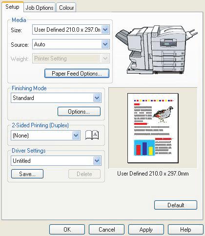 Windows PCL 1. Στην καρτέλα [Setup] (Ρυθµίσεις) του οδηγού, διαλέξτε από τις προηγούµενα αποθηκευµένες ρυθµίσεις οδηγού αυτές που θέλετε. 2.