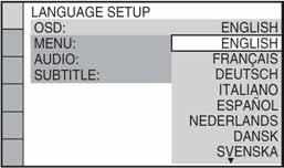 Korak 3: Brzo podešavanje (Quick Setup) 4 Pritisnite Q bez umetanja diska. Na zaslonu se pojavi izbornik za podešavanje jezika prikaza.