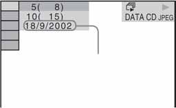 Provjera datuma JPEG slikovne datoteke Ako je sa JPEG slikovnim datotekama snimljena oznaka Exif*, tijekom reprodukcije je moguće provjeriti datum.