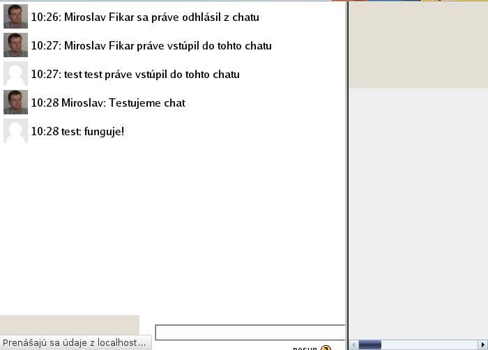 14: Zobrazenie priebehu chatovania Každý si môže prezrieť prebehnuté chatovanie Nastavíme pre študentov, aby si mohli prezerať prebiehajúce alebo prebehnuté chatovanie, do ktorého sa práve zapojili.