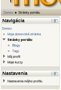 18 Začíname s Moodle Obr. 2.4: Bloky Navigácia a Nastavenia pre prihláseného používateľa Obr. 2.5: Úprava vlastnej stránky Môj Moodle 2.2.3 Môj Moodle prispôsobenie osobnej stránky Moodle umožňuje každému používateľovi, aby si upravil svoju vlastnú domovskú stránku.