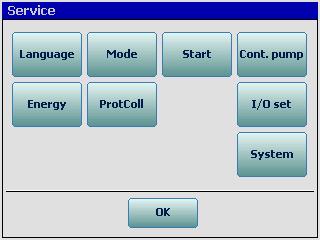 Položky servisného menu V menu sú tieto položky: Language - nastavenie jazyka Mode - naprogramovanie činnosti regulátora (výber schémy, alebo voľné programovanie) nastavenie normálnej, alebo
