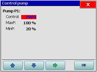 Parameter Period udáva ako často sa čerpadlo spúšťa a parameter Pump durat znamená dobu čerpania. press systém štartuje pomocou tlakového snímača DX5900.