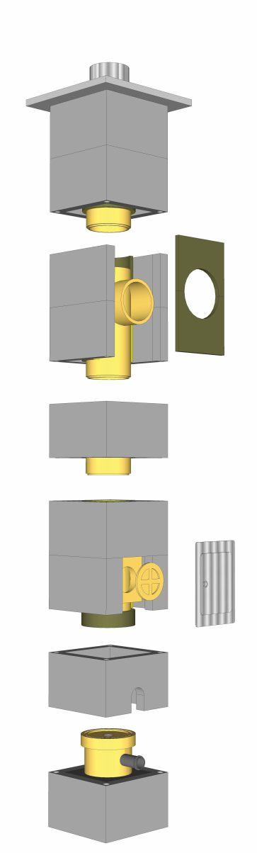 Sistem dimnjaka Komponente uključene u plet od 7 m 10 09 Oznaka Komponente Jedinica mjere 1 Plašt od lakog betona Izolacija 06 11 Keramička cijev Kondenzacijska posuda 5 Keramička cijev s otvorom za