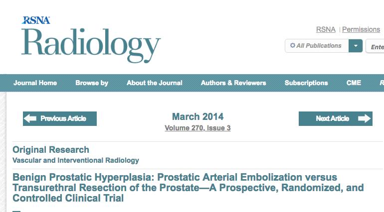 First RCT of PAE versus TURP 114 patients with BPH were randomly assigned to PAE (n = 57) or TURP (n = 57).