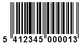 5412545: πρόθεµα επιχείρησης- EAN UCC 3: ψηφίο ελέγχου Εικόνα 6: Παράδειγµα GTIN µε τη δοµή EAN UCC-13.