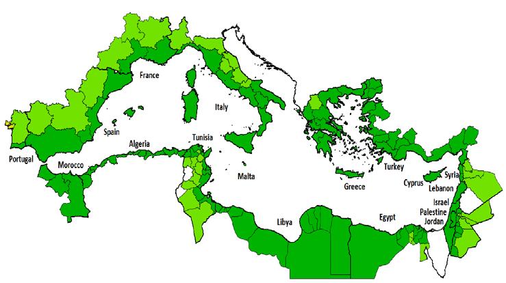 MED ENI 2014-2020 Επιλέξιμη περιοχή της Ελλάδας Όλη η χώρα Επιλέξιμη περιοχή εκτός Ελλάδας Αλγερία, Κύπρος, Αίγυπτος, Γαλλία, Ισραήλ, Ιταλία, Ιορδανία, Λίβανος, Μάλτα, Παλαιστίνη,