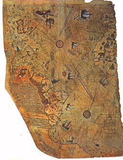 Ο παλαιότερος χάρτης του τότε γνωστού κόσμου, περί το 1500 από τον Juan de La Cosa, πλοηγού του Κολόμβου στη 2η αποστολή του Τα στοιχεία αυτά