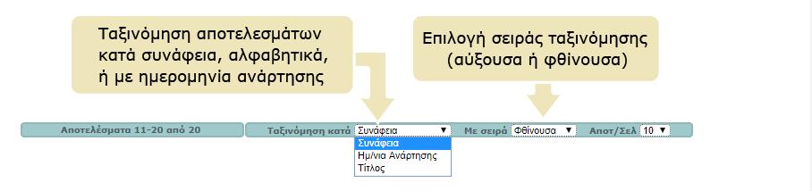 3. ΠΡΟΒΟΛΗ ΑΠΟΤΕΛΕΣΜΑΤΩΝ ΑΝΑΖΗΤΗΣΗΣ 3.1.