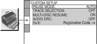 3 Tipkama M ili m odaberite "CUSTOM", zatim pritisnite ENTER. Na ekranu se pojavi izbornik "LANGUAGE SETUP". 4 Tipkama M ili m odaberite "LANGUAGE SETUP" ili "CUSTOM SETUP", zatim pritisnite ENTER.