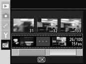 Θα εμφανιστεί η οθόνη που φαίνεται στα δεξιά. Stop motion movie Starting image 1 2 Edit Zoom Save OK 2 Πιέστε τον πολυ-επιλογέα προς τα αριστερά ή προς τα δεξιά για να επισημάνετε την εικόνα έναρξης.