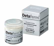 ΡΗΤΙΝΕΣ Detaferm Έτοιμο εμφρακτικό υλικό για προσωρινή έμφραξη κοιλοτήτων με φθοριούχο ασβέστιο για την επανασβεστίωση των δοντιών.