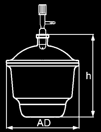 Exsikátor DURAN bez porceánovej vožky Exsikátor DURAN bez porceánovej vožky s vŕtaným vekom s PBT uzáverom, tesnením a