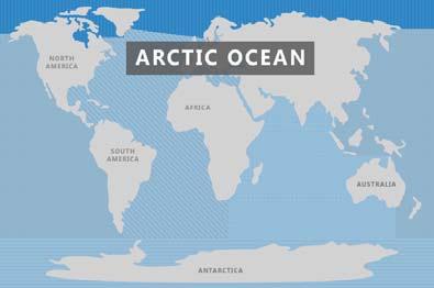 (ή Fram), στα 4665 m. Ο Αρκτικός Ωκεανός βρίσκεται ανάμεσα στην Ευρώπη, την Ασία και τη Β. Αμερική.