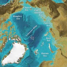 Laptev Sea, 714,837 km 2 Chukchi Sea, 582,000 km 2 Beaufort Sea, 476,000 km 2 Wandel Sea, 57,000 km 2 Lincoln